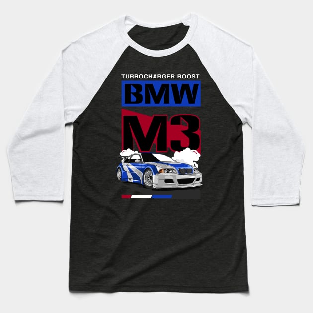 Turbocharger Boost BMW M3 Baseball T-Shirt by Harrisaputra